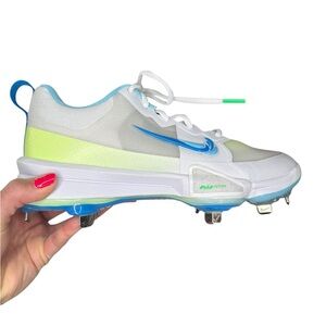 NWOB Nike Force Mens Trout 9 Pro White Barely Volt Size 8 Athletic Sporty Cleats